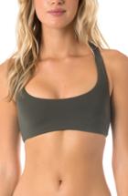 Women's O'neill Salt Water Solids Active Bikini Top - Green