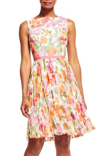 Women's Adrianna Papell Chiffon Fit & Flare Dress
