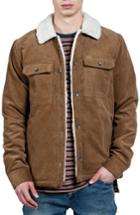 Men's Volcom Keaton Jacket With Faux Shearling Trim - Brown