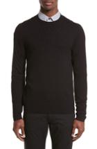 Men's Armani Collezioni Plated Crewneck Sweater Eu - Black