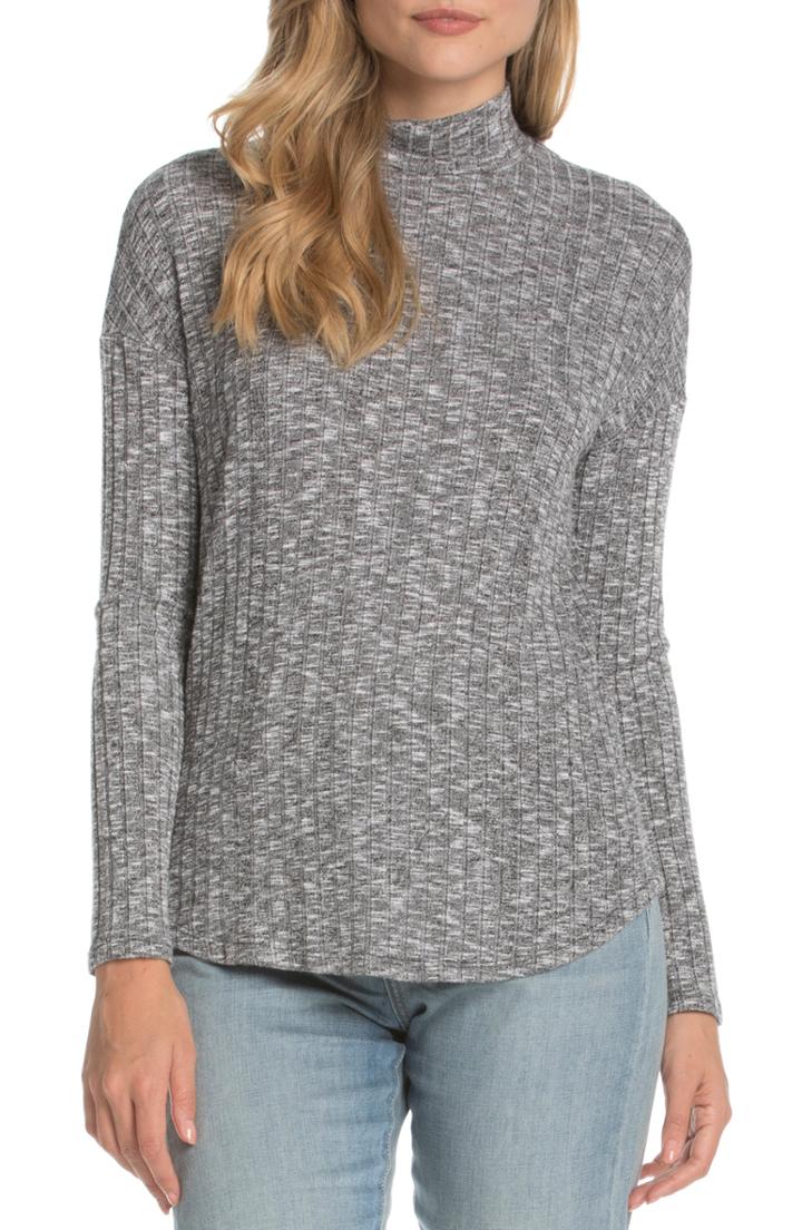 Women's Michael Stars Jasper Poorboy Turtleneck Top, Size - Grey