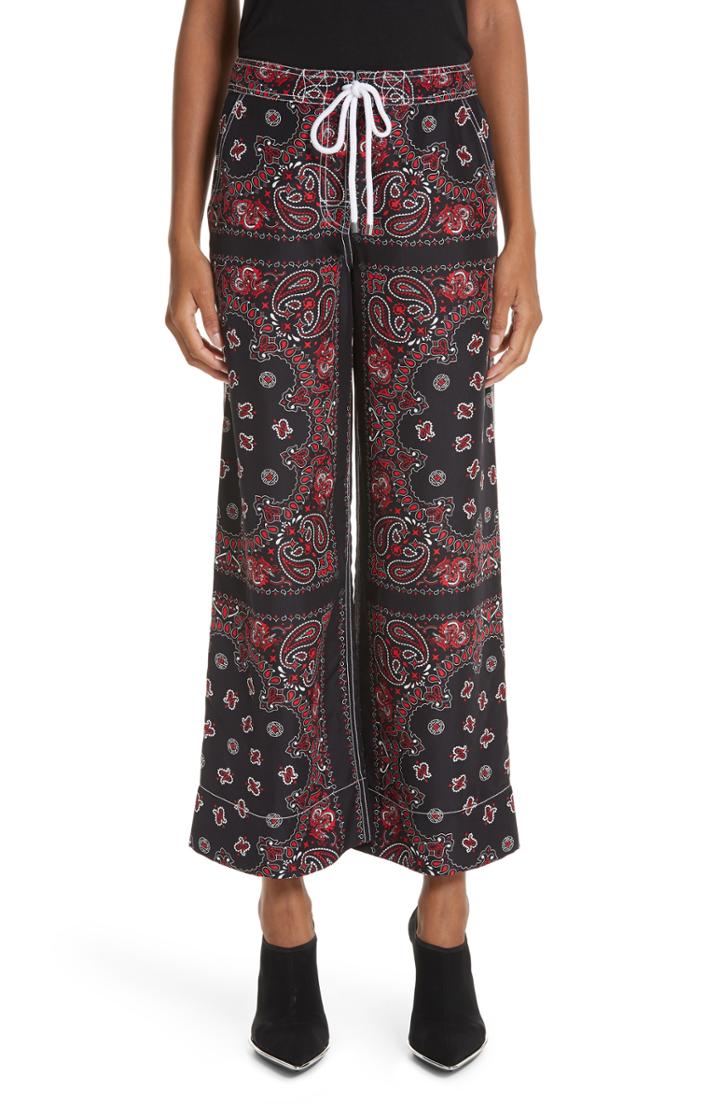 Women's Alexander Wang Bandana Print Trousers - Black