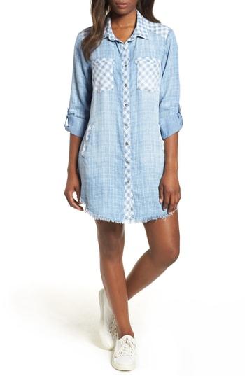 Women's Billy T Mixed Plaid Shirtdress - Blue