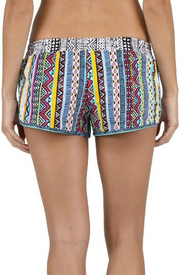 Women's Volcom Locals Print Board Shorts - Black