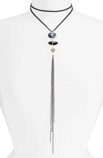 Women's Nakamol Design Lapis, Agate, Quartz & Crystal Y Necklace