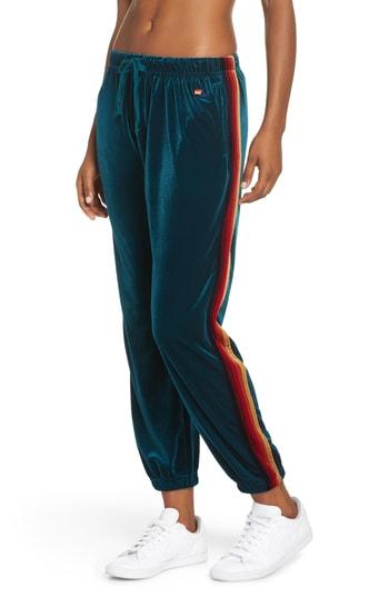 Women's Aviator Nation Classic Velvet Sweatpants - Green