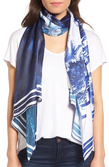 Women's Ted Baker London Persian Blue Silk Scarf, Size - Blue