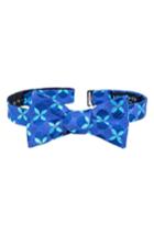 Men's Ted Baker London Floral Dot Silk Bow Tie, Size - Blue