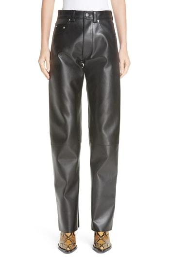 Women's Kwaidan Editions Faux Leather Moto Pants Us / 42 Fr - Black