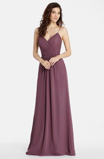 Women's Jim Hjelm Occasions Draped V-neck A-line Chiffon Gown - Purple