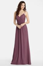 Women's Jim Hjelm Occasions Draped V-neck A-line Chiffon Gown - Purple