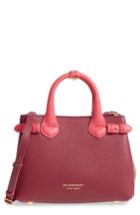 Burberry Small Banner - Derby House Check Leather Satchel - Pink