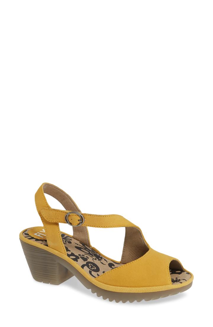 Women's Fly London Wyno Sandal -8.5us / 39eu - Yellow