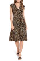 Women's Chaus Floral Side Ruched Fit & Flare Dress