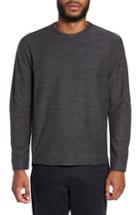Men's Theory Morfeo Side Zip Crewneck Sweater, Size - Grey