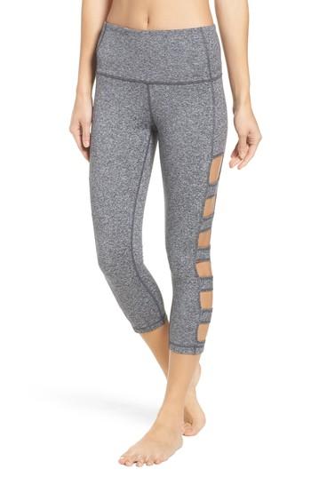 Women's Zella Varsity High Waist Crop Leggings - Grey