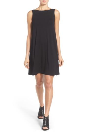 Petite Women's Eileen Fisher Lightweight Jersey Shift Dress, Size P - Black