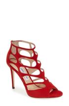 Women's Jimmy Choo 'ren' Cutout Sandal Us / 37eu - Red