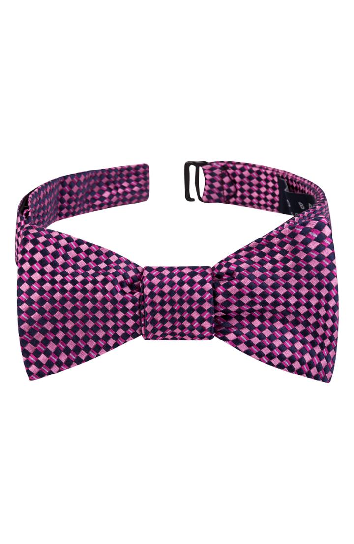 Men's Ted Baker London Geo Print Silk Bow Tie, Size - Pink