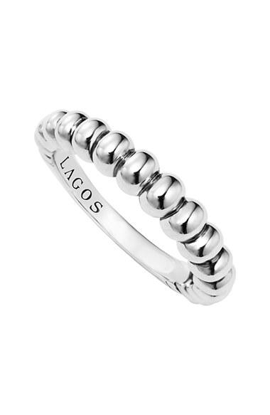 Women's Lagos 'signature Caviar' Bold Fluted Stack Ring