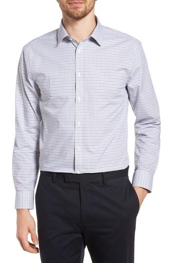 Men's Nordstrom Men's Shop Extra Trim Fit Check Dress Shirt 32/33 - Grey
