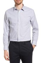 Men's Nordstrom Men's Shop Extra Trim Fit Check Dress Shirt 32/33 - Grey