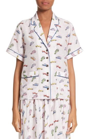 Women's Sandy Liang Coconuts Car Print Top Us / 36 Fr - Pink