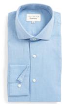 Men's Ted Baker London Endurance Trim Fit Stripe Dress Shirt 32/33 - Blue
