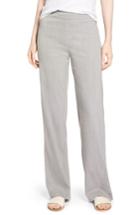 Petite Women's Nic + Zoe Traveling Linen Blend Stretch Pant P - Grey