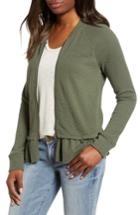 Women's Caslon Ruffle Hem Knit Jacket - Green