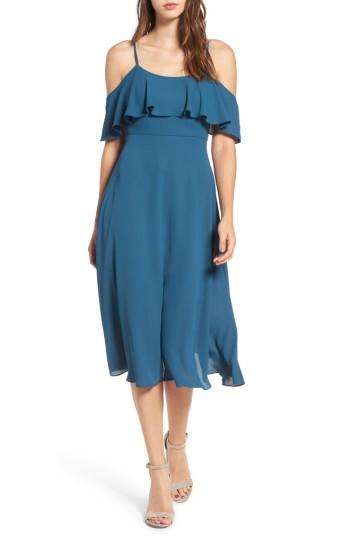 Women's Soprano Floral Popover Cold Shoulder Dress