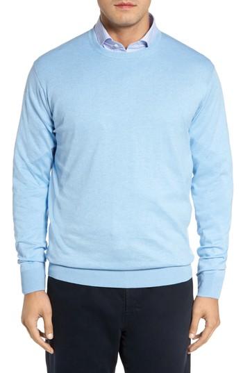 Men's Peter Millar Crown Soft Cotton & Silk Sweater - Blue