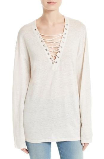 Women's Iro Alety Lace-up Linen Top