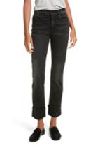 Women's Frame Le High Straight Leg Cuffed Jeans - Black