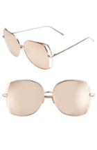 Women's Linda Farrow 61mm Mirrored 18 Karat Rose-gold Sunglasses - Rose Gold