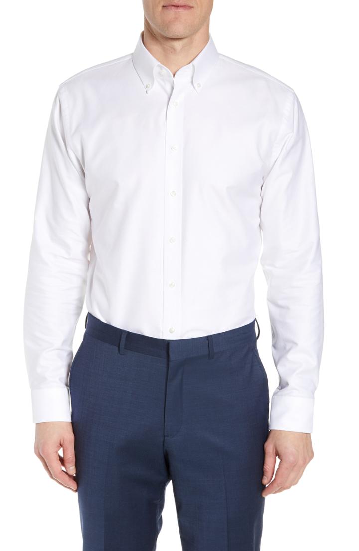 Men's 1901 Trim Fit Oxford Dress Shirt .5 - 32/33 - White