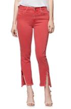 Women's Paige Hoxton High Waist Slit Hem Ankle Straight Jeans - Red
