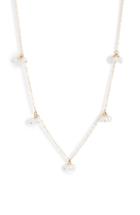 Women's Poppy Finch Baby Pearl Trio Gold Station Necklace