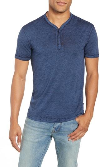 Men's John Varvatos Star Usa Burnout Henley T-shirt - Blue