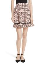 Women's Kate Spade New York Floral Mosaic Silk Blend Skirt - Pink