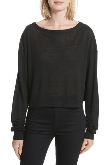 Women's Twenty Holton Boat Neck Crop Tee - Black