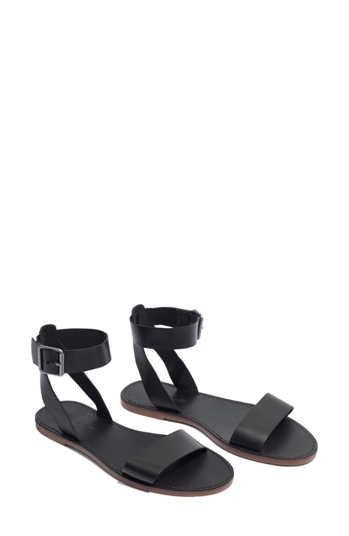 Women's Madewell The Boardwalk Ankle Strap Sandal .5 M - Black