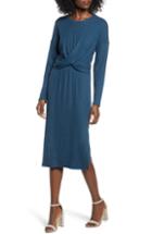 Women's All In Favor Rib Knit Midi Dress - Blue
