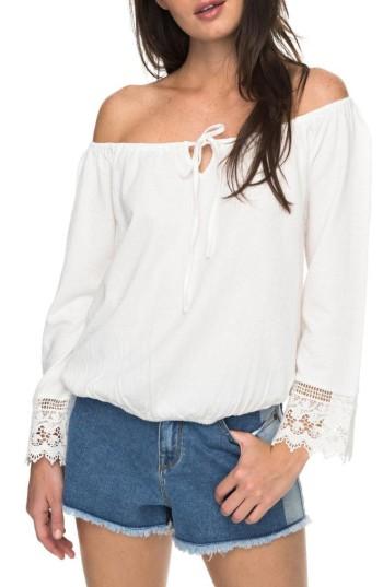 Women's Roxy Retro Revival Off The Shoulder Top - White