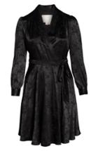 Women's Gal Meets Glam Collection Ivy Bouquet Jacquard Wrap Dress - Black