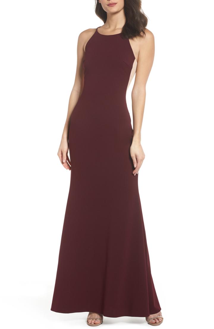 Women's Lulus Contrast Side Trumpet Gown