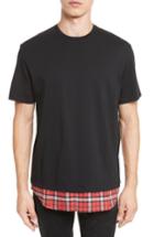 Men's Neil Barrett Woven Panel Crewneck T-shirt - Black