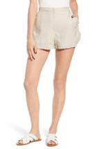 Women's Bp. Ruffle Trim Linen Blend Shorts, Size - Beige