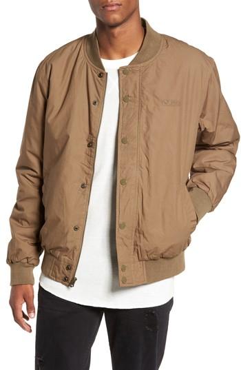 Men's Obey Ranks Bomber Jacket, Size - Brown