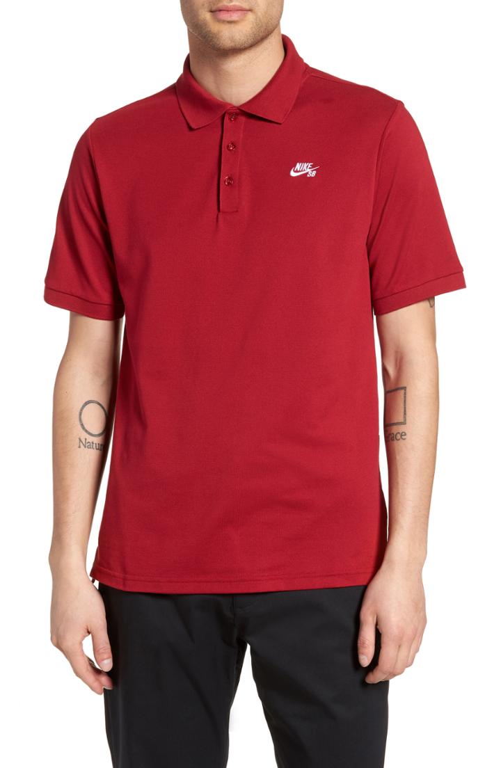 Men's Nike Sb Dri-fit Pique Polo, Size - Red